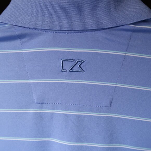CB Cutter & Buck CB DryTec Blue Striped Indianwood Polo (M) ⛳️ - Picture 5 of 11